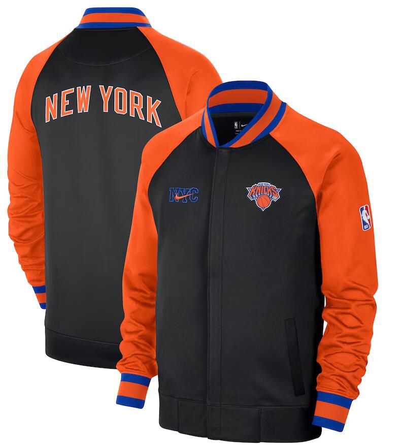 Men New York Knicks Black Nike City Edition Full Zip Jacket 2023 NBA Jersey->miami heat->NBA Jersey